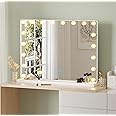 AVC Designs Hollywood Vanity Cosmetic Mirror with LED Lights, 80 x 60cm Large Makeup Mirror with 18 Dimmable Bulbs and 3 Lighting Modes