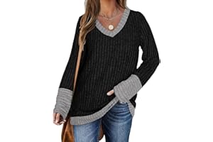 DUOEASE Felpa Donna Maniche Lunghe Casual A Manica con Scollo a V Leggeri l'inverno