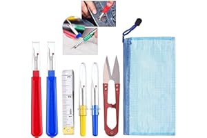 RECCISOKZ Lvcky Kit de Costura para descoser, 4 Piezas, Herramienta para Cortar Hilos con Tijeras de Recortar, Cinta métrica Suave y Bolsa de Almacenamiento para Coser, colores surtidos