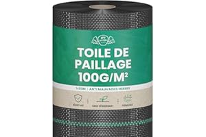 SKYLANTERN Toile de Paillage 100g/m² - Geotextile Anti Repousse 50Mx1M pour Jardin Potager - Bache Anti Mauvaises Herbes 100g pour Potager