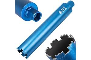 ITSOGOO Couronne de Forage Diamantée Ø51 mm,1 ¼" UNC,Longueur Disponible 400 mm,Scie Cloche Diamant avec Segments Soudés au Laser,Foret Diamant pour Carotteuse pour Béton,Maçonnerie,Pierre,Granit