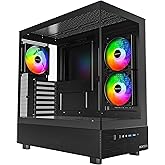 MONTECH XR, ATX Mid-Tower PC Oyun Kasası, 3 x 120mm ARGB PWM Fanlar &Ouml;nceden Y&uuml;klenmiş, Tam G&ouml;r&uuml;n&uuml;m &Ccedil;ift Temperli Cam Panel, A