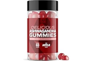 AP NUTRITION Delicious Ashwagandha Gummies - 3000mg Ashwagandha Equivalent per Serving - Apple Flavour - 1 Month Supply - 60 Vegan Gummies