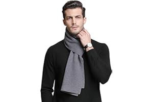 RIONA 100% Laine Echarpe Hiver Hommes, Classic Luxueux Cachemire Sentir Echarpe d'hiver, Echarpe Chaude pour les Hommes 180 * 30cm