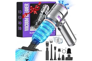 Sporvet Aspirateur à Main,19000Pa Aspirateur Voiture Puissant sans Fil, 4 in 1 Portable Mini Aspirateur pour PC Maison Voiture Bureau Canapé, Argent