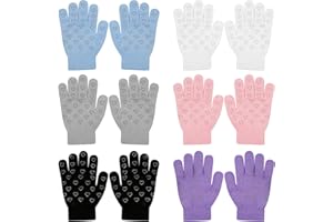 QKURT 6 par dziecięcych zimowych magicznych rękawiczek, dzianinowych rękawiczek z pełnymi palcami, rozciągliwe, ciepłe, magiczne rękawiczki, rękawiczki dla dzieci w wieku 5-13 lat, dla dzieci