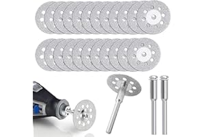 behone Zestaw diamentowych tarcz tnących, 20 sztuk, 22 mm, tarcze diamentowe, tarcze tnące, do drewna, metalu, kamienia, tworzywa sztucznego, z 4 trzpieniami