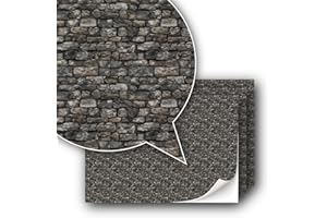 TEXTURKONTOR 3 Blatt selbstklebende Dekorfolie Wandverkleidung für Modellbau im Maßstab 1:87 Spur H0 (UK: 3,5mm Scale) (Cottage)