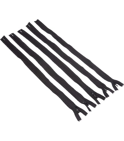 LEDUC 5 Nylon-Reißverschlüsse Schwarz – Größe 15 Cm, Geschlossenes Ende | Für Näharbeiten & Reparaturen