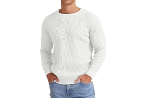 Sailwind Men's Cable Knit Jumpers Casual Crew Neck Warm Long Sleeve Sweater Pullover Tops for Men