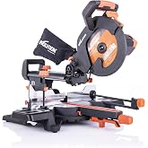 Evolution Power Tools R255SMS Multi-Material Sliding Miter Saw, with Plus Pack, Cuts Mild Steel, Aluminum, Plastic, Wood with