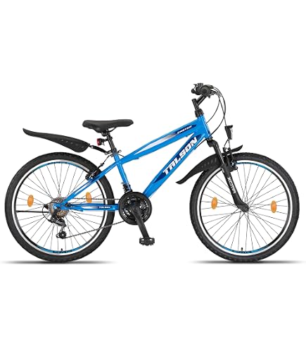ZÜNDAPP Blue 5.0 Mountain Bike Fully 24 Inch Bicycle 130-150 cm MTB from 8 Years 21 Speed Trail Bike Disc Brakes Youth Bicycle Sports & Outdoors