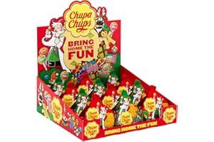 Chupa Chups Xmas Ornaments, Caramelle Assortite, 12 Alberi e Palline di Natale con Caramelle Assortite, Lollipop, Ottimo come Ideal Regalo per Natale