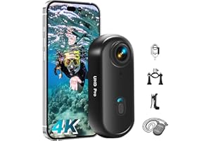 Tiantianle Action Cam WiFi, 4K Mini Underwater Camera Waterproof up to 30 m, 360° Helmet Camera Bicycle, Hands-Free POVs, Body Camera, Action Camera, Small Camera
