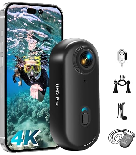 Mini videocamera 4K da 128 GB, action cam per il corpo del pollice