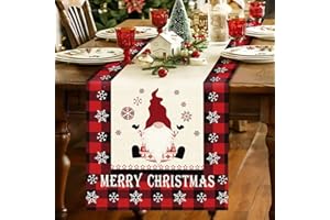 ZEACKUQ Runner Natalizio da Tavolo, Runner Tavola Natale Tovaglia Natale in Lino 33x180 cm Decorazioni Natalizie per la Casa Tavola, Moderno Runner da Tavolo Natale Centrotavola Natalizio