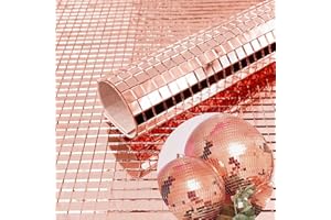 GENERIES BRAND MESOAR 2400pcs Rose Gold Mirror Mosaic Tiles DIY Self-Adhesive Craft Mirrors Mosaic Tiles Mini Glass Sticker,5mm by 5mm
