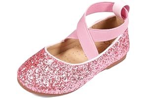 TRIWORIAE-Scarpe Principessa per Ragazza Bambina Bimba, Scarpe Ballerine con Paillettes Eleganti per Cerimonia Festa