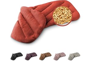 ‎LESCHI LESCHI 8 Kammer Körnerkissen XXL - mikrowellengeeignetes Wärmekissen - gegen Verspannungen an Nacken, Schultern und Rücken - aus natürlicher Bio Baumwolle & Bio Weizen - Rechteck, Rot, 50x20 cm