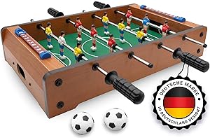 Kyto Mini baby-foot pour enfants et adultes – Petite table de baby-foot 51 x 31 x 10 cm, en bois, avec 2 balles de baby-foot