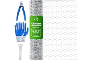 MAIYADUO Chicken Wire, Chicken Wire Mesh Roll 35cm x 1m, Anti-Rust Hexagonal Galvanized Chicken Wire Mesh for DIY, Pet Rabbit Chicken Fencing