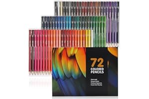 WUFANC 72 kredki ołówkowe dla dorosłych - zestaw kredek ołówkowych z przenośnym pudełkiem - 72 sztuki kredek dla dorosłych do szkoły artystycznej, pracowni artystycznej