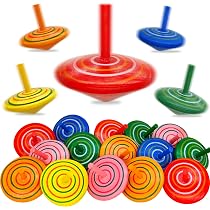 LISOPO Lot de 20 toupies en bois LISOPO Lot de 20 toupies en bois
