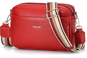 AIFILLE Damska torba na ramię, ze skóry PU, torba crossbody dla kobiet, mała torba na telefon dla dziewcząt z szerokim odpinanym paskiem na ramię i 2 przegródkami na zamek błyskawiczny