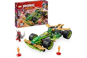 LEGO Ninjago La Voiture de Course à rétrofriction de Lloyd - Véhicule de Sport à Construire - Inclut 2 minifigurines de Lloyd et d'un Guerrier draconique - Idée Cadeau pour garçon dès 7 Ans 71828