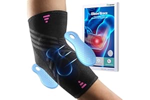 Fitomo Codera Epicondilitis, coderas para tendinitis Tenis y Golfista con 2 Almohadillas de Compresión, para Aliviar el Dolor de la Tendinitis - 1 Unidad