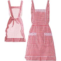 Buy JJYHEHOT Women Classic Vintage Apron, Red and White Gingham