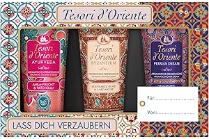 ‎TESORI D'ORIENTE TESORI D'ORIENTE Geschenkset | Cremeduschen 3 x 75 ml (Ayurveda, Persian Dream und Byzantium) Duschcremes zur Körperpflege | Wellness-Rituale für Körper & Sinne