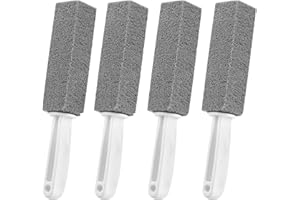 HO2NLE 4Pcs Pumice Stone for Toilet Pumice Cleaning Stone with Handle Pumice Stick Bowl Ring Remover and Hard Water Ring Remover for Rust Grill Kitchen Bath Pool Household Cleaning