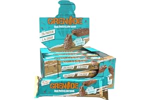 Grenade Barre Hyperprotéinée à Faible Teneur en Glucides - Chocolate Chip Salted Caramel, 12 x 60 g