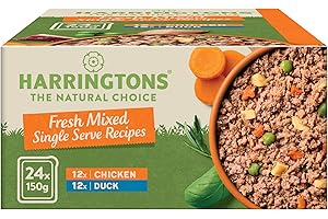 Harringtons Complete Wet Tray Grain Free Hypoallergenic Adult Dog Food Mixed Pack 24x150g - Chicken & Duck - Made with All Natural Ingredients