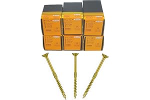Eurotec Paneltwistec AG - Viti per truciolato a testa svasata Torx, colore giallo zincato (200 pezzi, 6,0 x 70 mm)