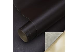 Cahomo 60x300cm (1 Rouleau) Patch de Réparation en Cuir, Papier Peint Auto-Adhésif en Cuir PU Patch de Réparation Kit Premiers Soins pour Canapé de Siège de Voiture Meubles Sac À Main Café