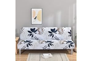 Mingfuxin Armless Sofa Bed Cover, Spandex Stretch Futon Slipcover Protector, Non-Slip Elastic Folding Couch Sofa Shield Fits for 2-3 Seater Folding Sofa Bed without Armrests(Printed # 3260)