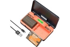 AKTTKA Batteria LP-E6 (2 * 3000mAh) con Ricarica Rapida 20W e Custodia Portatile – Compatibile con Canon LP-E6/LP-E6N e EOS 5D Mark II/III/IV, 6D, 6D Mark II, 7D, 7D Mark II, 60D, 70D, 80D, 90D