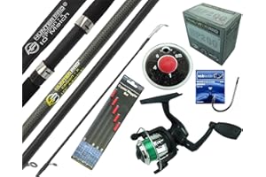 HUNTER PRO COMPLETE STARTER BEGINNER FISHING KIT SET & 10' ROD REEL LINE FLOATS HOOKS SHOT