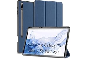 DUX DUCIS Etui do Samsung Galaxy Tab S8 Plus / S7 FE / S7 Plus 12,4", Smart Cover Skórzane Etui z podstawką do Samsung Galaxy Tab S8+ 2022 / S7 FE 2021 / S7+ 2020, (Niebieski)