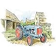 A5 Greeting card - blue Fordson Major tractor for thank you's, invitations, birthdays etc. Blank inside for your own message & cellophane wrapped with envelope (AC76)