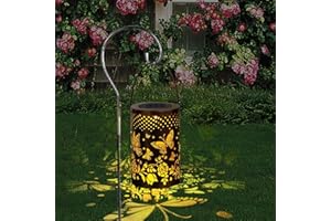 ZIKSUN Solar Lanterns Outdoor Garden Hanging Lights，Butterfly Hollow Design IP65 Waterproof Lantern，Solar Auto On/Off Lanterns Perfect Gifts for Garden Outside Table Patio Balcony Courtyard