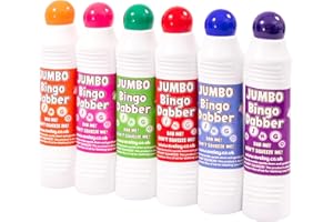 evelay Jumbo Bingo Dabbers - 80ml Large Ink Markers with 17mm Sponge Tip - Smooth Coloured Daubers for Tickets, Fundraisers, Clubs & Home Games (Green)