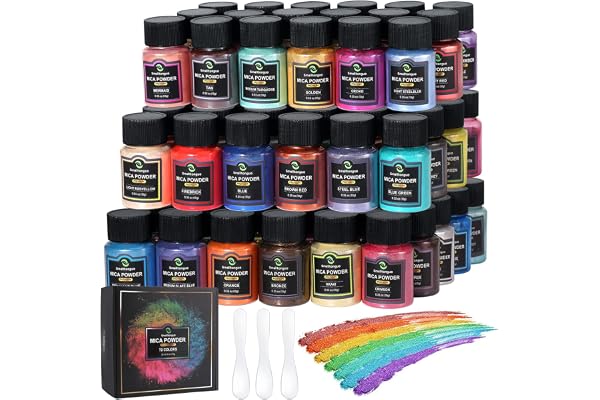 Smalltongue Mica Powder pour Résine Époxy 72 Couleurs 0,35 Oz (10 G) Bouteilles Glitter Pigment, Nail Polish, Soap Making, Bath Bombs, Art Crafts, Dye Resin, Nails