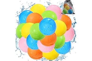 SOPPYCID Lot de 20 bombes à eau réutilisables, magnétiques et rechargeables – Jouets de piscine pour garçons et filles, activités de plein air, jeux aquatiques, jouets pour enfants – Balle