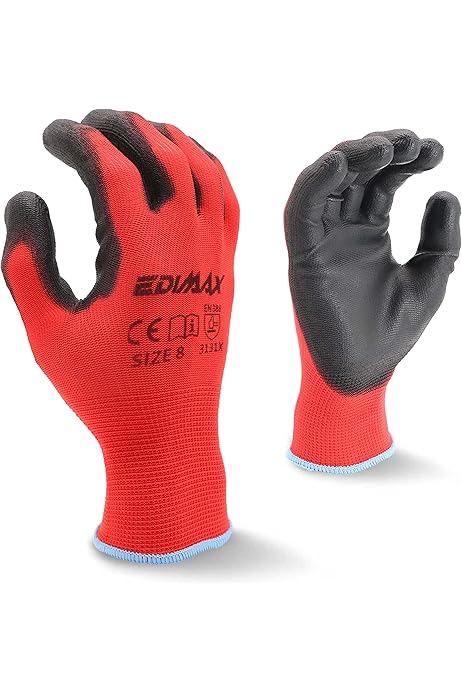 Guanti Da Lavoro Con Lattice - 12 Paia, Taglia 8, Giallo Neon, Per Logistica E Costruzione - Foto 3