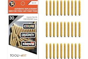 ‎TOOLI-ART TOOLI-ART Ersatzspitzen, doppelseitig, 1 mm, rund, kompatibel mit extra feiner Spitze, Acrylmarker, Polyesterfaser, leicht zu ersetzen, 30 Stück