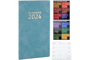 PZJFH Pocket Diary 2024 Week to View A6, 17.5 x 9.6cm 2024 Diary A5 Week to View from Jan. 2024 to Dec. 2024 Weekly & Monthly Planner with Hard Cover