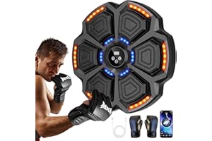 ‎EAGERMINDS Music Boxing Machine Erwachsene, 9 Geschwindigkeitsmodi, Musikbox mit Boxhandschuhen, LED Wand zieht Fäuste mit Musik, unterstützt Bluetooth, Geschwindigkeitsregelung